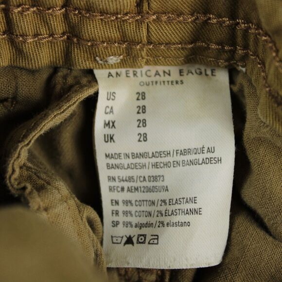 American Eagle Caro Shorts Mens 28 Tan Next Level Flex Stretch Longer Length - Picture 4 of 9